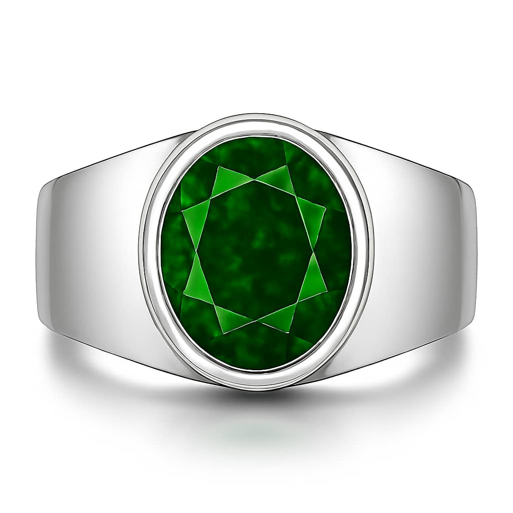 heavy white gold emerald ring heavy white gold emerald ring