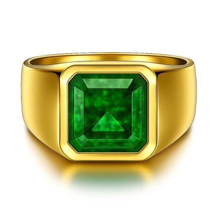 yellow gold emerald ring