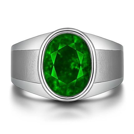 round emerald gold ring