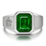square crown accent ring