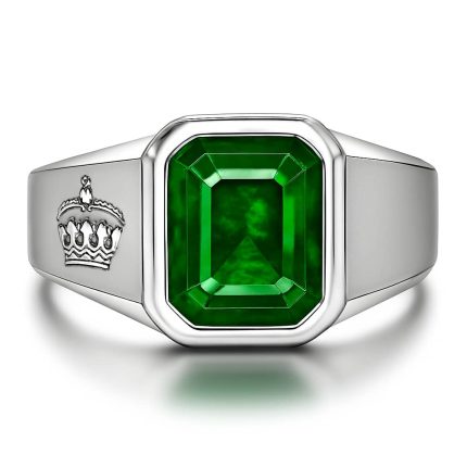 square crown accent ring