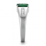 Men’s Square Emerald Signet Ring | Modern Gold Emerald Ring for Him - Image 3