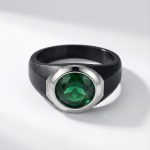 oval emerald black gold ring
