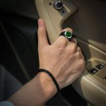Oval Emerald Black Gold Ring | Modern Oval Emerald Ring - Image 3