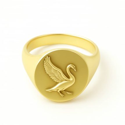 14K Gold Swan Ring – Grace in Every
