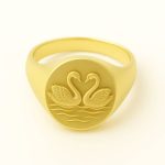 14K Gold Swan Ring – Love in Perfect Balance