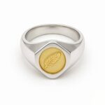 14K Gold Feather Signet Ring – Timeless Grace - Image 2