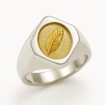 14K Gold Feather Signet Ring – Timeless Grace