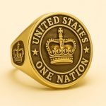 14K Gold Crown Emblem Ring