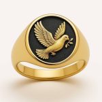 14K Gold Dove of Peace Ring