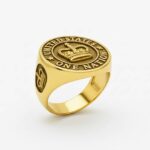 14K Gold Crown Emblem Ring - Image 2