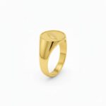 14K Gold Feather Emblem Ring - Image 3